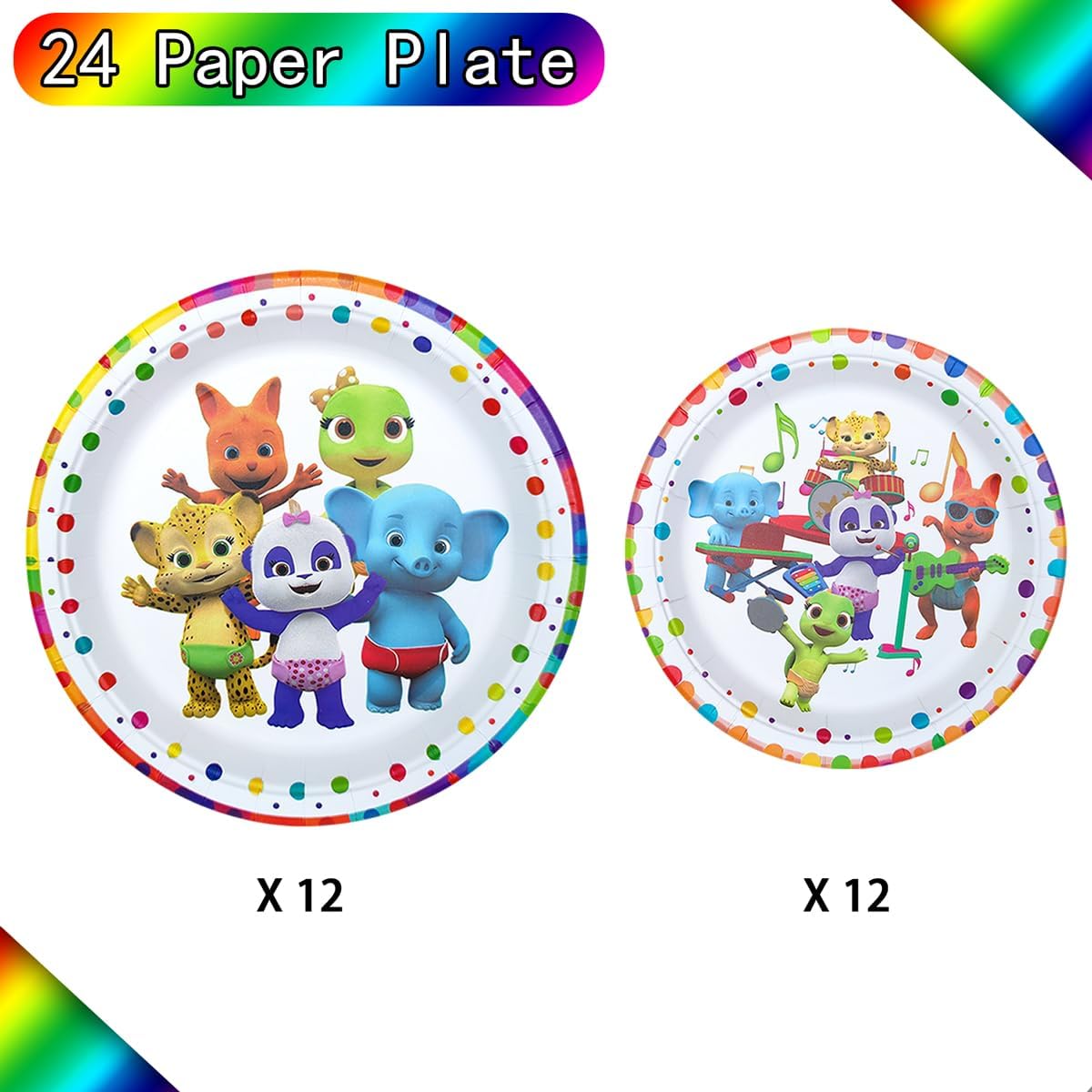 BEST HOPE Plates for Word Party Plates Birthday Disposable Plates, Birthday Party Supplies Decorations 24 Packs