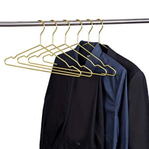 Better to U 17 Inch Gold Metal Hanger Adult Clothes 50 Pack, 4.0mm Heavy Duty Shirt Blouse Hanger for Coat Suit Bridal Boutique, Space Saving Slim Wire Hanger for Camisole Trousers Wedding Dress