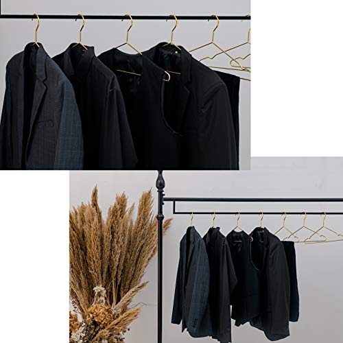 Better to U 17 Inch Gold Metal Hanger Adult Clothes 50 Pack, 4.0mm Heavy Duty Shirt Blouse Hanger for Coat Suit Bridal Boutique, Space Saving Slim Wire Hanger for Camisole Trousers Wedding Dress