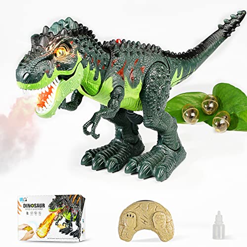 WQ Remote Control Dinosaur Toys for Kids 5-7, Electronic Walking Robot Dinosaur, Roar Sounds, Flashing Light, Laying Eggs, Realistic RC Dinosaur T-Rex Toys Birthday Gift for Boys Girls 3+ Years Old