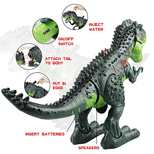 WQ Remote Control Dinosaur Toys for Kids 5-7, Electronic Walking Robot Dinosaur, Roar Sounds, Flashing Light, Laying Eggs, Realistic RC Dinosaur T-Rex Toys Birthday Gift for Boys Girls 3+ Years Old