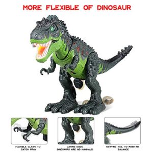 WQ Remote Control Dinosaur Toys for Kids 5-7, Electronic Walking Robot Dinosaur, Roar Sounds, Flashing Light, Laying Eggs, Realistic RC Dinosaur T-Rex Toys Birthday Gift for Boys Girls 3+ Years Old