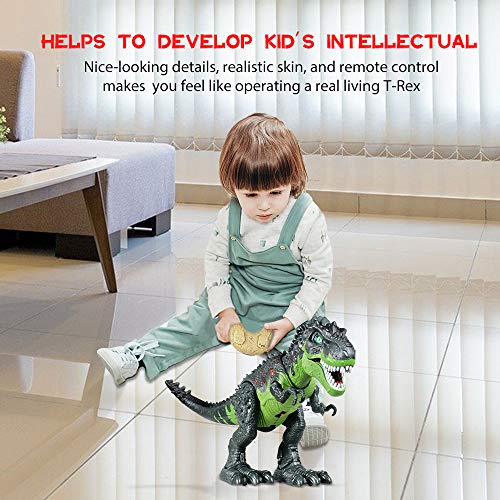 WQ Remote Control Dinosaur Toys for Kids 5-7, Electronic Walking Robot Dinosaur, Roar Sounds, Flashing Light, Laying Eggs, Realistic RC Dinosaur T-Rex Toys Birthday Gift for Boys Girls 3+ Years Old