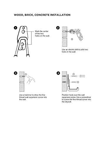 GSM Brands Garage Hooks, Heavy Duty Wall Mounted Utility Storage, Coated Steel 12 Pack [ Variety Pack, 5 Different Sizes ]