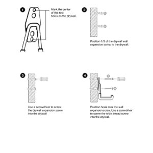 GSM Brands Garage Hooks, Heavy Duty Wall Mounted Utility Storage, Coated Steel 12 Pack [ Variety Pack, 5 Different Sizes ]