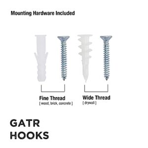 GSM Brands Garage Hooks, Heavy Duty Wall Mounted Utility Storage, Coated Steel 12 Pack [ Variety Pack, 5 Different Sizes ]