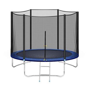 arcticscorpion trampoline with safe enclosure net 10 ft trampoline for 3-4 kids and adults capacity 600 lbs exercise fitness outdoor trampoline with waterproof jump mat ladder