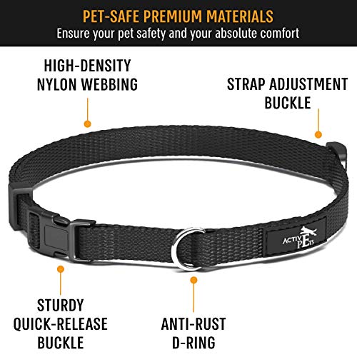 Active Pets Quick Release Dog Collar, Breathable Collar for Dogs, Boy Dog Collars, Girl Dog Collars, Dog Collars for Small Dogs, Large Dog Collar for Males & Females, Small Dog Collar for Puppies (S)