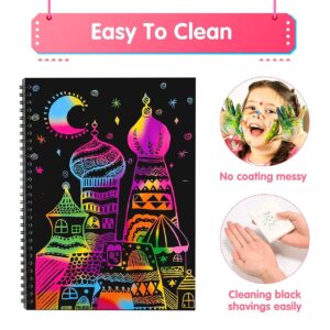 LET'S GO! Toys for Girls Ages 3-8 2 Pack Halloween Rainbow Scratch Paper Art for Kids Toys for 3 4 5 6 7 8 9 10 Year Old Girls Magic Arts and Crafts Supplies for Kids Ages 8-12 Kids Christmas Gifts