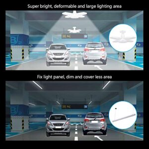 4 Pack LED Garage Lights, 60W 6000LM Deformable Garage Ceiling Light, E26 Dimmable Garage Light, 6500K LED 4-Leaf Light for Garage Workshop Warehouse Basement