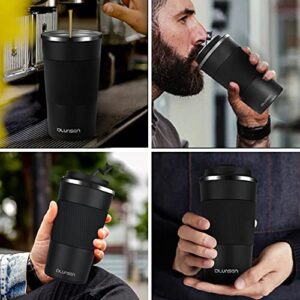 Dlunsen Travel Mug Insulated Tumblers Cup, Upgraded Double Walled Coffee Cup, Vacuum Insulation Stainless Steel with Leakproof Lids Coffee Mug, Eco-Friendly Reusable Cup for Coffee, Tea 17.5oz, Black