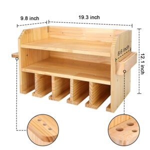 Power Tool Storage, Power Tools Organizer, Cordless Drill Charging Station Wall Mount Five Drill Holder with Screwdriver Rack and Drill Bit Rack Garage Storage Tool Organizer