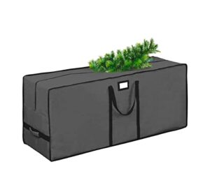 christmas tree storage bag, waterproof christmas tree storage, fits up to 7.5 ft tall artificial disassembled trees,extra large heavy duty storage container with handles   (grey, 47"x15"x20)