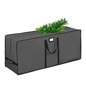 Christmas Tree Storage Bag, Waterproof Christmas Tree Storage, Fits Up to 7.5 ft Tall Artificial Disassembled Trees,Extra Large Heavy Duty Storage Container with Handles   (Grey, 47"x15"x20)