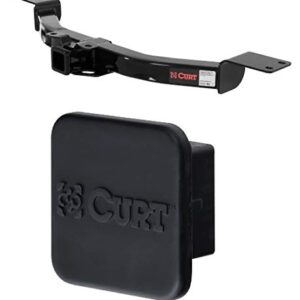 Curt 13424 22272 Class 3 Trailer Hitch with 2 Inch Receiver and 2 Inch Rubber Hitch Tube Cover Bundle for Enclave Traverse Acadia Outlook