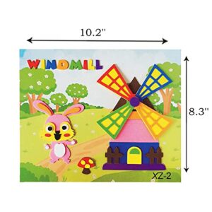 Ahua 3D EVA Foam Stickers for Toddlers Large Size DIY Cartoon Animal Painting Stickers Movable and rotatable，Preschool Art Class Drawing Sticker Puzzle Art Craft Kit for Kids Boys Girls