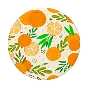 Orange Fruit Slices Pattern Summer Food Citrus Fruit Oranges PopSockets PopGrip: Swappable Grip for Phones & Tablets