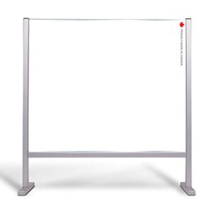 lita888 sneeze guard for desk plastic partition divider - plexi glass protector stand - protective plexiglass barrier counter shields - adjustable opening - 30" x 25" - commercial office schools store