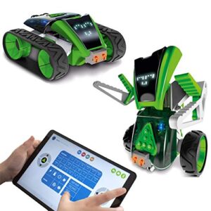 buildable & programmable toy robot kit for kids - bring mazzy to life - create an interactive android or rover vehicle model - great educational stem learning toy - ages 8+