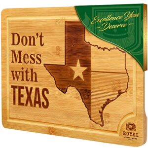 bamboo state cutting board for kitchen – texas cheese board, charcuterie platter & serving tray, (15" x 10")