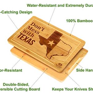 Bamboo State Cutting Board for Kitchen – Texas Cheese Board, Charcuterie Platter & Serving Tray, (15" x 10")