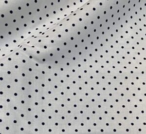 navy blue swiss polka dot on white - riley blake 100% cotton fabric