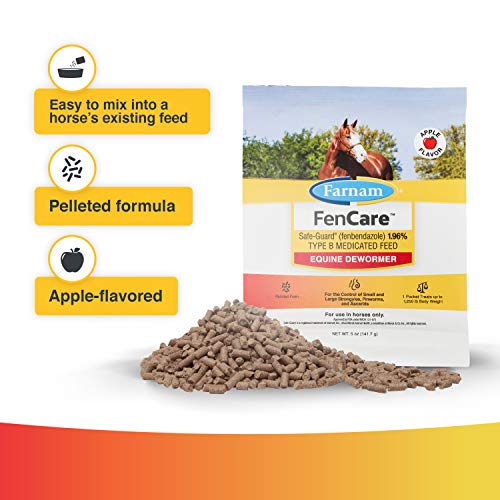 Farnam FenCare Safe-Guard (fenbendazole) 1.96% Type B Medicated Feed Equine Dewormer 5 Ounces
