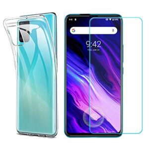ytaland soft clear case for umidigi s5 pro,with tempered glass screen protector. (2 in 1)[scratch resistant anti-fall] fashion soft tpu shockproof case