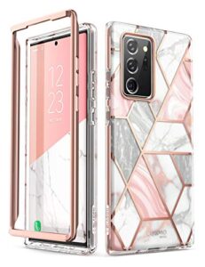 i-blason cosmo series case designed for galaxy note 20 ultra 5g (2020 release), protective bumper marble design without built-in screen protector (marble)