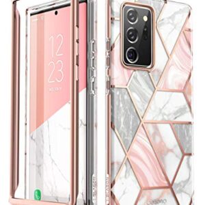 i-Blason Cosmo Series Case Designed for Galaxy Note 20 Ultra 5G (2020 Release), Protective Bumper Marble Design Without Built-in Screen Protector (Marble)