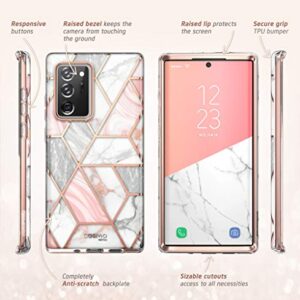 i-Blason Cosmo Series Case Designed for Galaxy Note 20 Ultra 5G (2020 Release), Protective Bumper Marble Design Without Built-in Screen Protector (Marble)