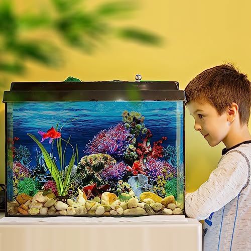 VILLCASE Fish Tank Background- 2 Sided Wallpaper Background 3D Aquarium Background Sticker Background Poster 10 Gallon Tank- 30x42cm (Style H)