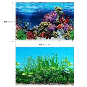 VILLCASE Fish Tank Background- 2 Sided Wallpaper Background 3D Aquarium Background Sticker Background Poster 10 Gallon Tank- 30x42cm (Style H)