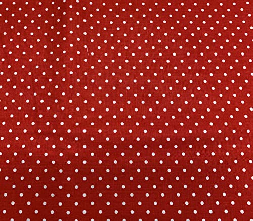 White Swiss Polka Dot On Red - Riley Blake 100% Cotton Fabric