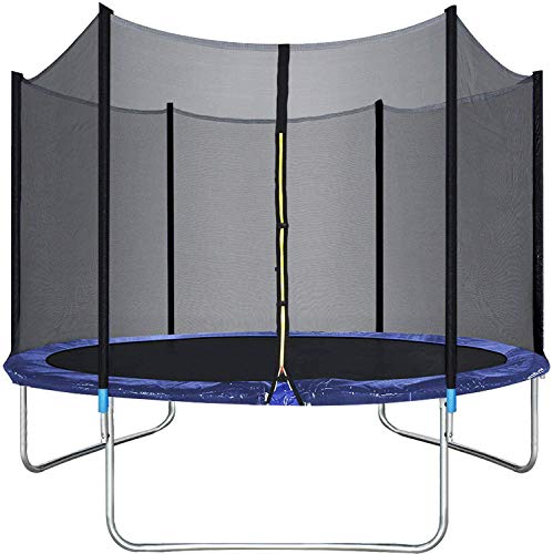 10FT Trampoline with Safety Enclosure Net Combo Bounce Jump Outdoor Fitness Trampoline PVC Spring Cover Padding for Kids