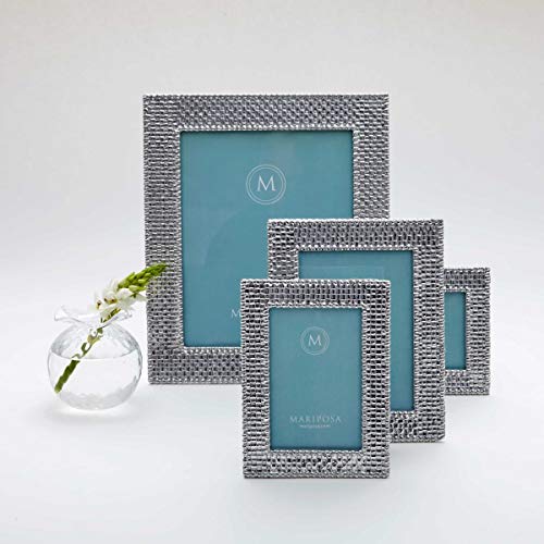 MARIPOSA Basketweave Picture Frame, 8x10, Silver