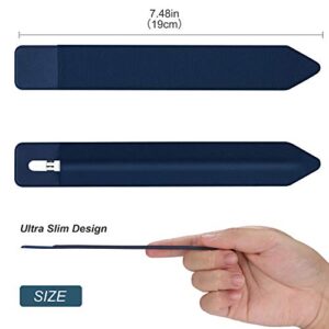 ProCase Pencil Holder Sticker for Apple Pencil 1st and 2nd Gen, Elastic Stylus Pocket Pouch Adhesive Stylus Pen Sleeve Attached to Case for Apple Pencil and Other Stylus Pens-Navy