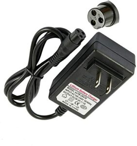 24v scooter charger, 3.3 ft power adapter for razor e100 e175 e125 e150 e500 (black)