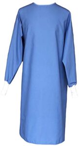avery hill washable reusable medical ppe level 1 isolation gown for dentists, hygienists, doctors, nurses and medical personnel - blue - large