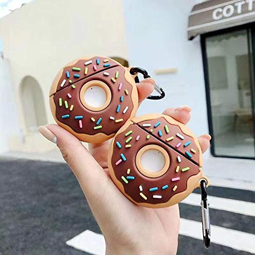 TYOROY 3D Cute Donuts Case for Airpod Case/Airpod 2 Case,3D Cute Cartoon Food Soft Case,Kids Teens Boys Girls Women Lovely Donuts with Keychain for Airpod 1&2 Case (Donuts)