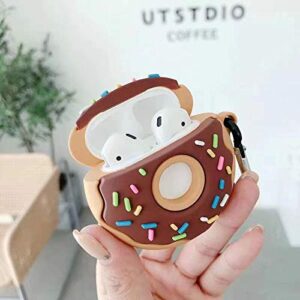 TYOROY 3D Cute Donuts Case for Airpod Case/Airpod 2 Case,3D Cute Cartoon Food Soft Case,Kids Teens Boys Girls Women Lovely Donuts with Keychain for Airpod 1&2 Case (Donuts)