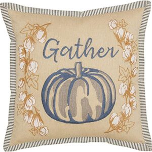 vhc brands ashmont fall throw pillow, decorative harvest pumpkin accent, 100% cotton shell