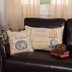 VHC Brands Ashmont Fall Throw Pillow, Decorative Harvest Pumpkin Accent, 100% Cotton Shell