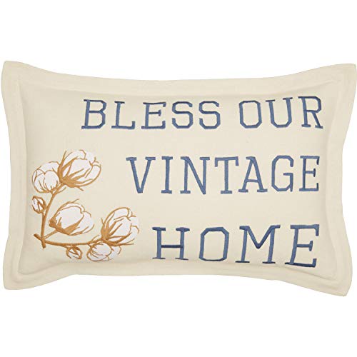 VHC Brands Ashmont Throw Pillow Cotton Farmhouse Decorative Accent for Couch 14x23