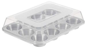 amazoncommercial aluminum muffin pan, 12 cup with lid