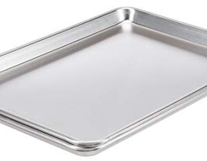 AmazonCommercial Aluminum Baking Sheet Pan, 1/2 Sheet, 17.9 x 12.9 Inch, Pack of 2