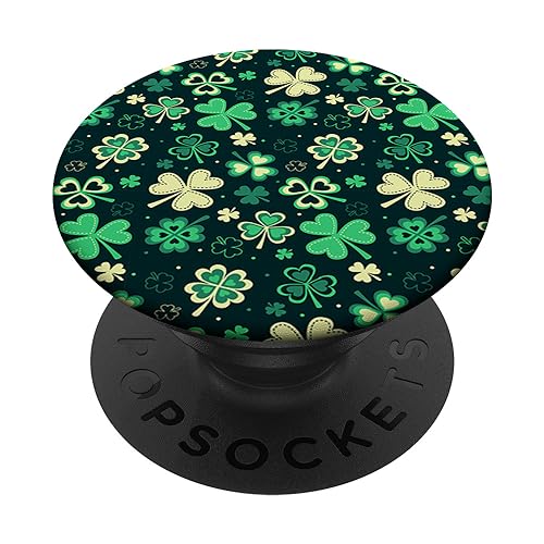 Green Ireland Shamrock St Patricks Day Gift PopSockets PopGrip: Swappable Grip for Phones & Tablets PopSockets Standard PopGrip