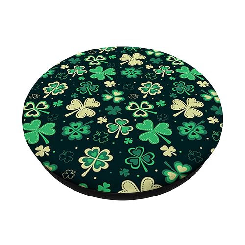 Green Ireland Shamrock St Patricks Day Gift PopSockets PopGrip: Swappable Grip for Phones & Tablets PopSockets Standard PopGrip