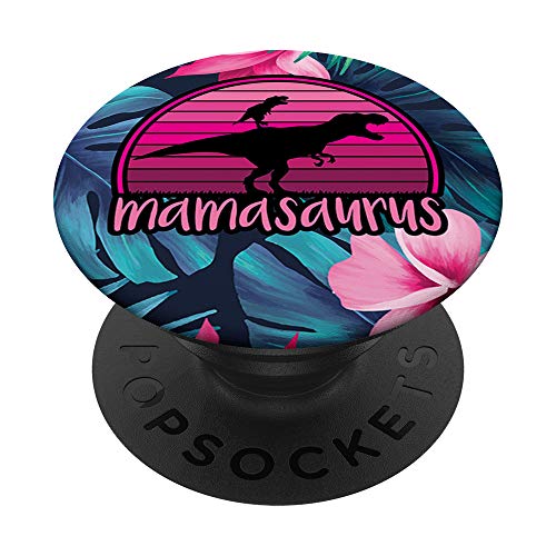 Mamasaurus Floral - 1 Kid Retro Funny Gift For Mother Case PopSockets Grip and Stand for Phones and Tablets