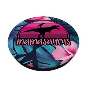 Mamasaurus Floral - 1 Kid Retro Funny Gift For Mother Case PopSockets Grip and Stand for Phones and Tablets